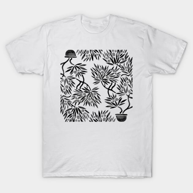 Black Bonsai - Orange T-Shirt by CatCoq